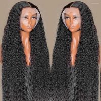 Прозрачные кружевные передние парики для человеческих волос извращенные вьющиеся бразильские глубокие волны фронтальные парик для женщин