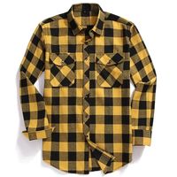 Мужские повседневные рубашки мужская клетчатая фланелевая рубашка с длинной грудью два кармана дизайна моды Printedbutton USA Size S M L XL 2xl 220913