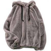 Kadınların Hoodies Sweatshirt Kış moda tatlı ve kadife sıcak harajuku Koreli gevşek gündelik yün pazen kazak sweatshirt 220913