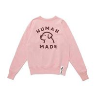 Herren Hoodies Sweatshirts Human Made Hoodie 2022 Herbst Neue schmutzige rosa Farbe Männer und Frauen Liebhaber Plüsch runden Hals Pullover lässig Hundepullover G220914