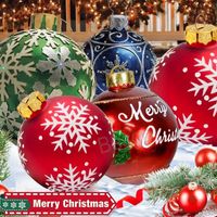 60 سم كرات الزخارف عيد الميلاد شبكة الثلج الشجرة عيد الميلاد الشجرة معلقة كرة عيد الميلاد الجو في الهواء الطلق PVC زخرفة قابلة للنفخ BH7565 TYJ