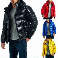 남자 패션 복어 재킷 겨울 따뜻한 가벼운 거품 코트 큰 판매 남성 의류 고체 지퍼 포켓 파카 코트 아웃웨어 C1210