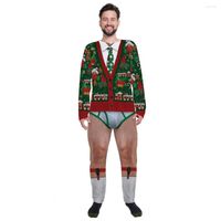 Erkek Trailtsits Komik Noel Takım Sweatshirt Pantolon Seti 3D Baskı Uzun Kollu Kazak Üst Pantolon Kıyafet Erkek Çılgın Kulüp Tatil Giysileri