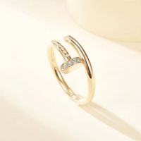 Designer Ring de unhas femininas anel de moda cl￡ssica 18k Garota dourada do dia dos namorados, amor de casamento, presente 316L de j￳ias de a￧o inoxid￡vel