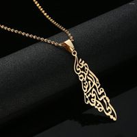 Pendant Necklaces Trendy Jewelry Arabic Hollow Stainless Ste...