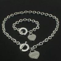 Diseñador de lujo Sterling Heart Bangle Bracelet Agregar collar forma de collar de moda original Regalización de joyería para mujeres con caja con caja