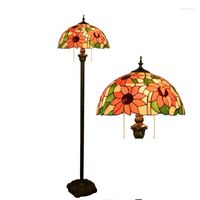 Stehlampen 16 Zoll Tiffany Sonnenblume Buntglas Lampe E27 110-240 V f￼r Heimdarm Esszimmer