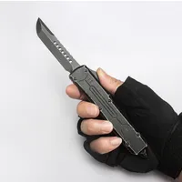 Versão personalizada limitada facas táticas de alta dureza preto m390 lâmina carboneto preciso cnc 7075aluminum alça