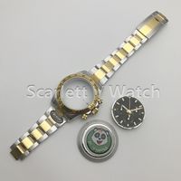 BT Factory Luxury Men's Mechanical Watch SS/YG Black Dial Case Super Caffice Установка 4130 Движение хронограф для 116523