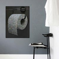 Картины смешная блестящая туалетная бумага холст картины стена искусство абстрактное черное изображение плакат печаль обои гостиная