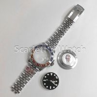 Чистый заводской часы Red Blue Bezel Gmt Super Perfect Caffice Mount 3186 904L SS Chronograph для 116710 126710