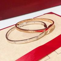 Luxusdesigner 4 mm schmale Titanstahl -Armreif Armbänder Damen Männer Liebesarmband für Frau