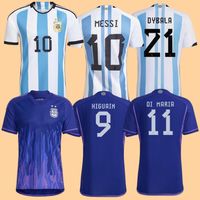 Argentina Jersey de futebol camisa de futebol 2022 Dybala Aguero Maradona di Maria 22 23 f￣s Vers￣o masculina Kit Kit Define uniformes Socks Home Away