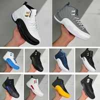 Dark Grey 12s XII Gym Red Basketball Shoes Reverse Taxi Hot ...