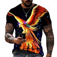 Camisetas para hombres Llama 2022 Camiseta de verano Fuego Phoenix Trend Camisa fría Top de manga corto