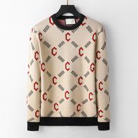 디자이너 남성 스웨터 패션 슬림 한 캐주얼 둥근 목 잎 목이 긴 소매 문자 인쇄 스웨터 크기 M-XXXL#04