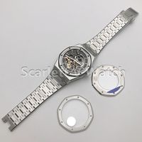 APS Factory Luxury Mechanical Watch Openwarded 15407 Edition Новый браслет SS A3132 Ручные обмотки мужские часы