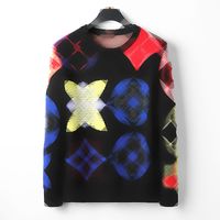 디자이너 남성 스웨터 패션 슬림 한 캐주얼 둥근 목 잎 목이 긴 소매 문자 인쇄 스웨터 크기 M-XXXL#09