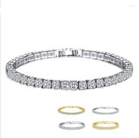 Pulseras de enlace 2022 Una fila Tres filas llenas de cristal de circón de diamante de swarovskis moda damas pulsera regalos navidad navidad