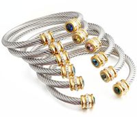Fashion Titanium Steel Bracelet Diamond Factory Jewelry Allane Stone Stone Scoilets de acero inoxidable