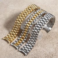20mm Başkan Jubilee Watch Band Bilezik Rolex Paslanmaz Çelik Gold234y