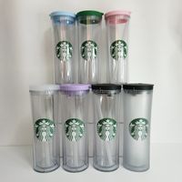 Starbucks Doppelschicht Tumbler isolierte Tasse 710 ml Bombenabdeckung Strohhalm gerade Körperbecher Großkapazität Sportflaschen