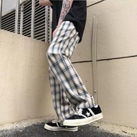 Pantaloni da uomo Drop Streetwear Black Plaid Men Joggers Panelli della tuta da uomo Harem Straight Hip Hop Hop Wide Legro