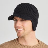 Outdoor Winter Knitted Men Hat Cycling Ear Protection Solid ...