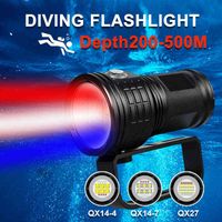 Lanterna de mergulho de mergulho poderoso IPX-8 Nível de água à prova d'água Photografia subaquática Preencha a profundidade máxima de mergulho de 200-500m J220713