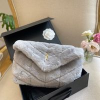 Umh￤ngetaschen Designer Womens Crossbody Bag Stylish Terry Denim Handtaschen elegante Winterpuffer Umh￤ngetasche Geldb￶rsen 30 cm