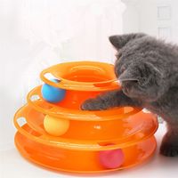 Cat Furniture Scratformers Cat Puzzle Toy Level 3 Wheel Play Play Plate Pet Cat Twoor Track Track Ball Rotary Table Tower 220920