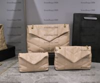 Weiche Puffer-Tasche aus echtem Leder, Handtasche mit Kette, Umhängetaschen für Damen, modische Damenhandtaschen, Schaffell-Geldbörse, Umhängetasche