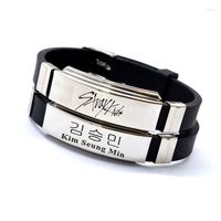 Braccialetti fascino in acciaio inossidabile kpop randago kpop kpop bracciale regolabile moda lettera di alta qualità lettera silicone femminile femminile regalo regalo