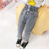 Jeans Bebek Ruffles için Kızlar Günlük Stil Çocuklar Bahar Sonbahar Yürümeye Başlayan Kız Giysileri 220919