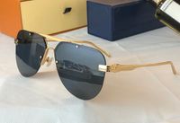 Gold Metal Grey Lens Ash Pilot Sunglasses Rimless Frame Sunn...