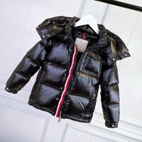 어린이 디자이너 어린이 코트 아기 옷 후드 겨울 코트 재킷 소년 소녀 두꺼운 따뜻한 아웃복 의류 90% 흰 오리 재킷 fasion 바람 방전 디자인 탈착식 캡