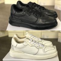2020 Latest Men WING Leather Low- top Sneakers Black White Re...