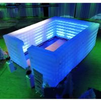 Anpassete Zelte aufblasbare gebogene Wandraum Teiler Wände weiße Luftboxer Würfel Zeltausstellungsraum mit LED -Streifen für Firmenpartyveranstaltungen