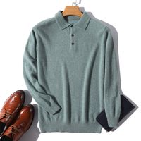 Мужские свитера кашемировые рубашки Весенние осенние пуловки вязаные теплые вершины мужчина 100 шерстяных поло большого размера 220920