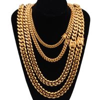 Luxusdesigner Halsketten Edelstahl Schmuck Hip Hop Halskette Herren Kubanische Verbindung Kette Langes Gold Rapper Accessoires Fashion Jewe209l