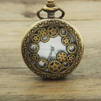 Reloj de bolsillo Retro Watch Hollow Gear Antique Antique Arabics Números Analógico Regalo analógico