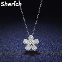 Colares pendentes Sherich 2022 Novo Diamante de Missanita de 0,5ct 925 Personalidade de prata esterlina Chain Chande