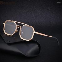 Солнцезащитные очки Boyarn Steampunk Double Beam's Men's Men's Polygonal большая рама SS очки солнечные очки