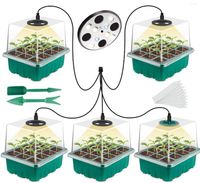 تنمو أضواء المصابيح النباتية بذور الصواني مجموعة صينية الشتلات مع فتحات دفيئة فاتحة الثقوب 60 خلية لكل 5 حزمة