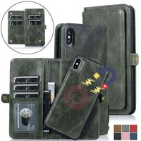 Casos de telefone celular Flip Leather Case para iPhone 14 13 12 11 Pro máximo x xs xr 8 7 6 Plus Carteira magnética Capa Samsung S22 Ultra Coque Etui W221014