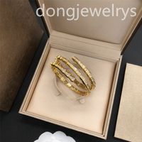 Braceletes de óssea de cobra de diamante completa Pulseira de cobre Designer de aço inoxidável Bracelet Bracelets de ouro jóias vintage dongjewelrys