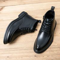 Stivali in stile coreano da uomo casual abbigliamento da carriera da ufficio caviglia nere scarpe in pelle morbida per gentiluomo stivale a autunno corto botas maschio maschio