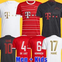 De Ligt Soccer Jersey 22 23 Mane Sane Hernandez Bayern Munich Gnabry Goretzka Coman Muller Davies Kimmich Football Shirt Kids Kids 2022 2023 Uniforms