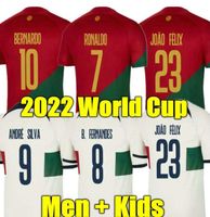 2022 Jerseys de football du Portugal Ruben Neves Joao Felix Bruno Ronaldo Fernandes Portugieser 2022 2023 Kit de chemises de football portugais