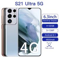 S21 Smartphones S21 Ultra Cell Deca Core illustr￩ 8 Go 16 Go Rom 7,3 pouces ￉cran de chute d'eau 6800 MAH GPS 48.0MP Android 12 Dual SIM 4G 5G Face ID Touch id T￩l￩phone